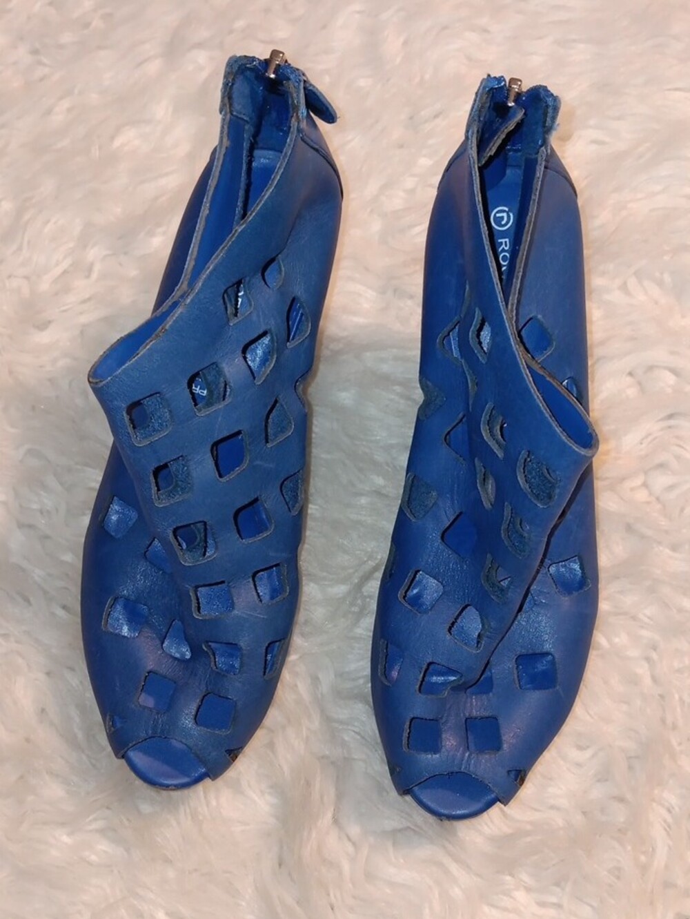 Rockport Blue Cutout Wedge Sandals - Picture 4 of 6